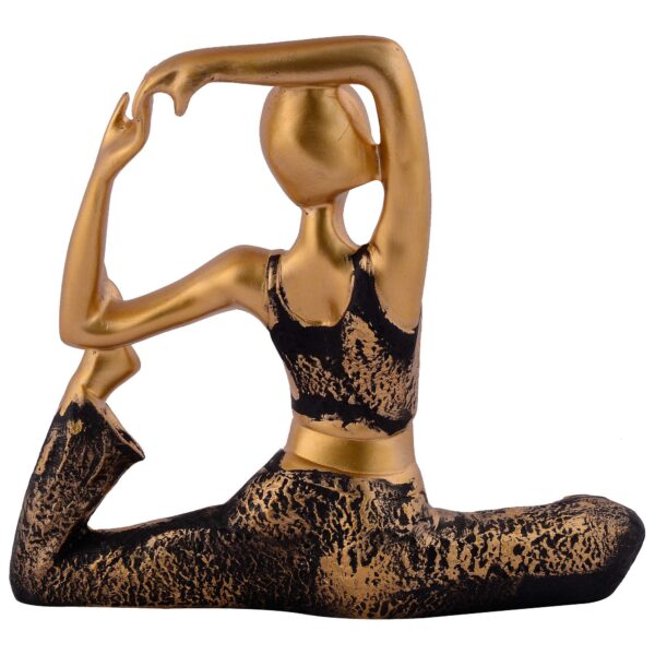 Suitable for home decor Yoga Posture Lady Statue Idol for Home Yoga Statue admirable piece of gift (golden) - Image 2