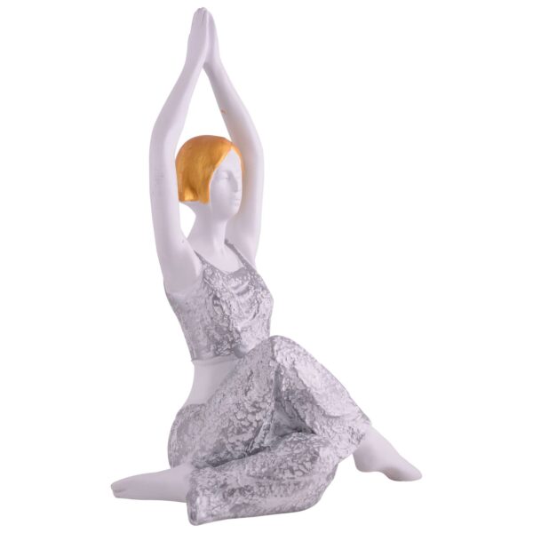 Suitable for home decor Yoga Posture Lady Statue Idol for Home Yoga Statue admirable piece of gift (silver) - Image 2