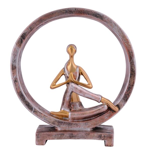 Suitable for home decor Yoga Posture Lady Statue Idol for Home Yoga Statue admirable piece of gift (golden) - Image 2