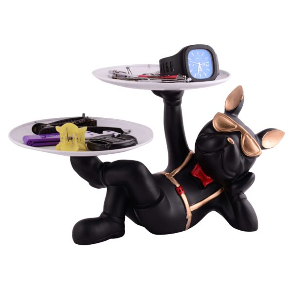 Cool Dog Showpiece with Plate for Home Dcor Item | Kitchen,Bedroom,Office,Dinning Table Decorative Item - Image 4