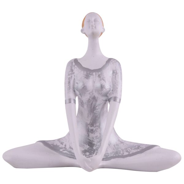 Suitable for home decor Yoga Posture Lady Statue Idol for Home Yoga Statue admirable piece of gift (silver) - Image 2