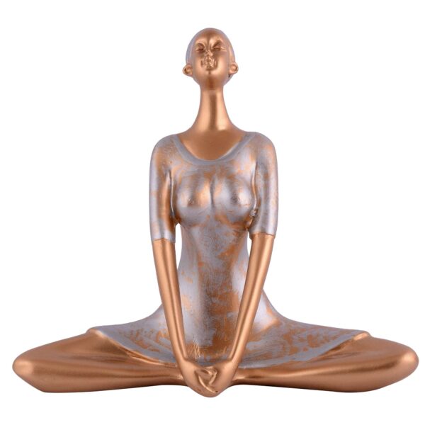 Suitable for home decor Yoga Posture Lady Statue Idol for Home Yoga Statue admirable piece of gift (Golden) - Image 2