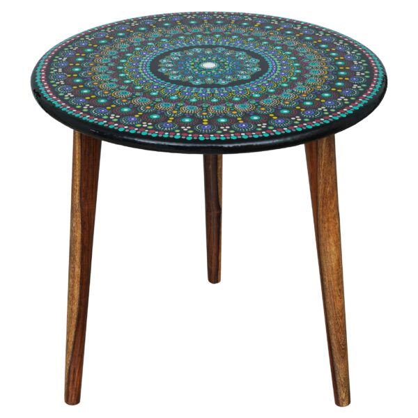 Wooden Round Side Table | Epoxy End Table | Coffee Table | Mid Century Modern Resine | Living Room Furnitur - Image 2