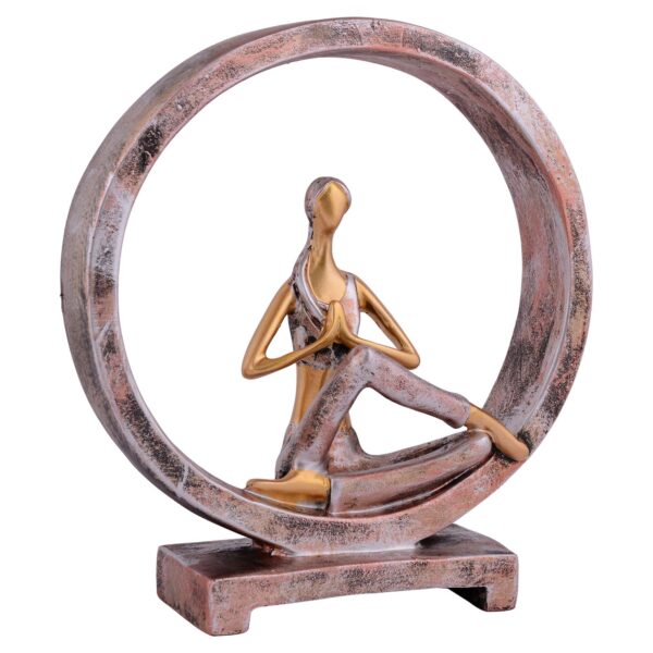 Suitable for home decor Yoga Posture Lady Statue Idol for Home Yoga Statue admirable piece of gift (golden) - Image 4