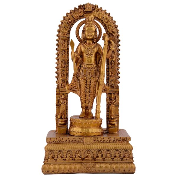 Resin Ram Mandir Ayodhya Model Authentic Design Ideal for Home Temple, Home Decor & Gifts (Golden) - Image 2